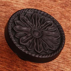 RK International [CK-182-RB] Solid Brass Cabinet Knob - Flower - Oil Rubbed Bronze Finish - 1 1/4&quot; Dia.