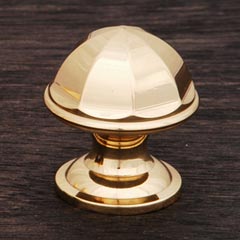 RK International [CK-192-B] Solid Brass Cabinet Knob - Contoured Dome - Polished Brass Finish - 1 1/16&quot; Dia.