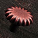 RK International [CK-205-DC] Solid Brass Cabinet Knob - Lines at End - Distressed Copper Finish - 1 3/16" Dia.