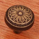 RK International [CK-206-AE] Solid Brass Cabinet Knob - Flowery Ornate - Antique English Finish - 1 1/4" Dia.