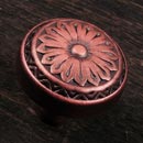 RK International [CK-206-DC] Solid Brass Cabinet Knob - Flowery Ornate - Distressed Copper Finish - 1 1/4" Dia.