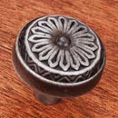 RK International [CK-206-DN] Solid Brass Cabinet Knob - Flowery Ornate - Distressed Nickel Finish - 1 1/4&quot; Dia.