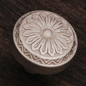 RK International [CK-206-P] Solid Brass Cabinet Knob - Flowery Ornate - Pewter Finish - 1 1/4" Dia.