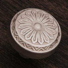 RK International [CK-206-P] Solid Brass Cabinet Knob - Flowery Ornate - Satin Nickel Finish - 1 1/4&quot; Dia.