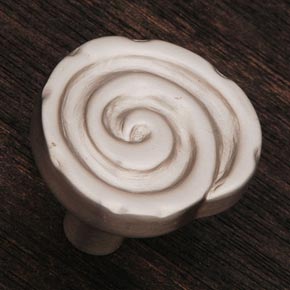 RK International [CK-207-P] Solid Brass Cabinet Knob - Swirl - Pewter Finish - 1 1/4" Dia.