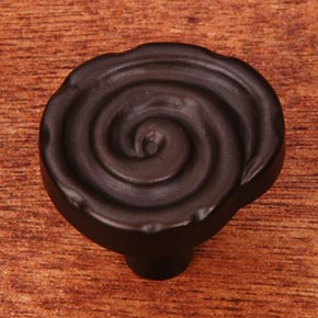 RK International [CK-207-RB] Solid Brass Cabinet Knob - Swirl - Oil Rubbed Bronze Finish - 1 1/4" Dia.