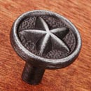 RK International [CK-209-DN] Solid Brass Cabinet Knob - Rugged Texas Star - Distressed Nickel Finish - 1 1/4" Dia.