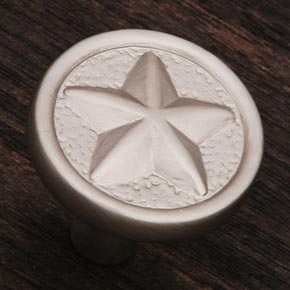 RK International [CK-209-P] Solid Brass Cabinet Knob - Rugged Texas Star - Pewter Finish - 1 1/4" Dia.