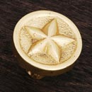 RK International [CK-209] Solid Brass Cabinet Knob - Rugged Texas Star - Polished Brass Finish - 1 1/4&quot; Dia.