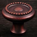RK International [CK-2222-DC] Solid Brass Cabinet Knob - Beaded Edge w/ Tip - Distressed Copper Finish - 1 1/4&quot; Dia.