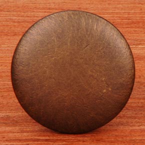 RK International [CK-3214-AE] Solid Brass Cabinet Knob - Flat Face - Antique English Finish - 1 1/4" Dia.