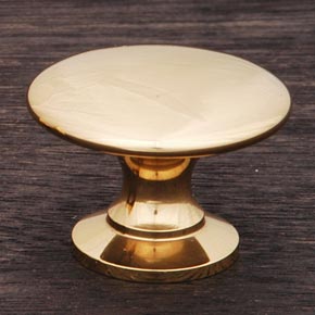 RK International [CK-3214-B] Solid Brass Cabinet Knob - Flat Face - Polished Brass Finish - 1 1/4" Dia.