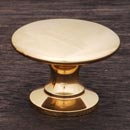 RK International [CK-3214-B] Solid Brass Cabinet Knob - Flat Face - Polished Brass Finish - 1 1/4&quot; Dia.