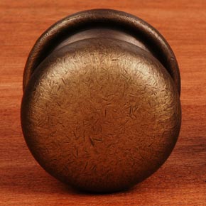 RK International [CK-3216-ATAE] Solid Brass Cabinet Knob - Large Solid Round w/ Back Plate - Antique English Finish - 1 1/2" Dia.
