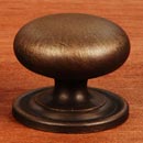 RK International [CK-3216-ATAE] Solid Brass Cabinet Knob - Large Solid Round w/ Back Plate - Antique English Finish - 1 1/2" Dia.