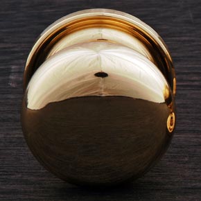 RK International [CK-3216-ATB] Solid Brass Cabinet Knob - Large Solid Round w/ Back Plate - Polished Brass Finish - 1 1/2" Dia.