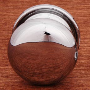 RK International [CK-3216-ATC] Solid Brass Cabinet Knob - Large Solid Round w/ Back Plate - Chrome Finish - 1 1/2" Dia.