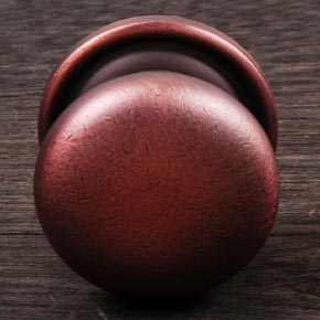 RK International [CK-3216-ATDC] Solid Brass Cabinet Knob - Large Solid Round w/ Back Plate - Distressed Copper Finish - 1 1/2" Dia.