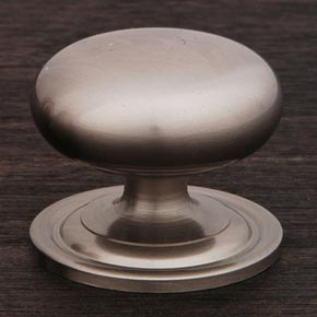 RK International [CK-3216-ATP] Solid Brass Cabinet Knob - Large Solid Round w/ Back Plate - Pewter Finish - 1 1/2" Dia.
