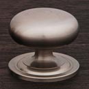 RK International [CK-3216-ATP] Solid Brass Cabinet Knob - Large Solid Round w/ Back Plate - Satin Nickel Finish - 1 1/2&quot; Dia.