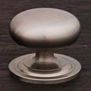 RK International [CK-3216-ATP] Solid Brass Cabinet Knob - Large Solid Round w/ Back Plate - Satin Nickel Finish - 1 1/2" Dia.