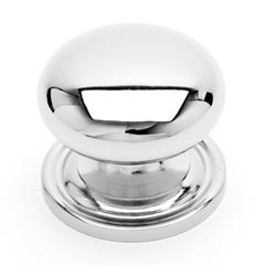 RK International [CK-3216-ATPN] Solid Brass Cabinet Knob - Large Solid Round w/ Back Plate - Polished Nickel Finish - 1 1/2" Dia.