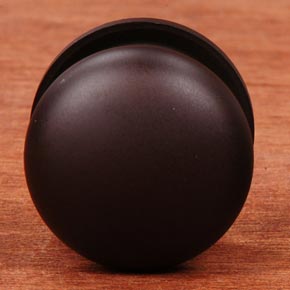 RK International [CK-3216-ATRB] Solid Brass Cabinet Knob - Large Solid Round w/ Back Plate - Oil Rubbed Bronze Finish - 1 1/2" Dia.