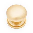 RK International [CK-3216-ATSB] Solid Brass Cabinet Knob - Large Solid Round w/ Back Plate - Satin Brass Finish - 1 1/2" Dia.
