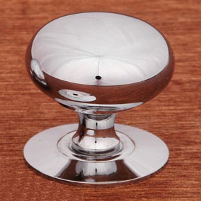 RK International [CK-3216-C] Solid Brass Cabinet Knob - Large Hollow Round w/ Detachable Back Plate - Chrome Finish - 1 1/2" Dia.