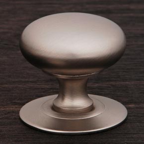 RK International [CK-3216-P] Solid Brass Cabinet Knob - Large Hollow Round w/ Detachable Back Plate - Pewter Finish - 1 1/2" Dia.