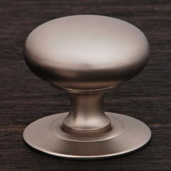 RK International [CK-3216-P] Hollow Brass Cabinet Knob - Large Hollow Round w/ Detachable Back Plate - Satin Nickel Finish - 1 1/2" Dia.