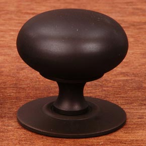 RK International [CK-3216-RB] Solid Brass Cabinet Knob - Large Hollow Round w/ Detachable Back Plate - Oil Rubbed Bronze Finish - 1 1/2" Dia.