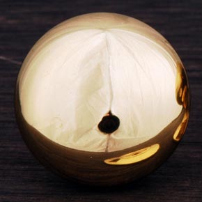 RK International [CK-3216-T] Solid Brass Cabinet Knob - Large Hollow Round w/ Detachable Back Plate - Polished Brass Finish - 1 1/2" Dia.
