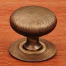 RK International [CK-3217-AE] Hollow Brass Cabinet Knob - Small Hollow Round w/ Detachable Back Plate - Antique English Finish - 1 1/4" Dia.
