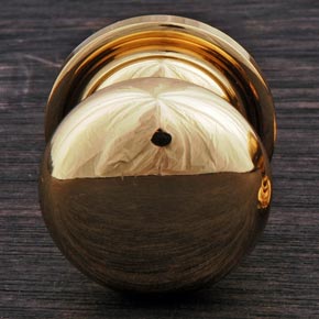 RK International [CK-3217-ATB] Solid Brass Cabinet Knob - Small Solid Round w/ Back Plate - Polished Brass Finish - 1 1/4" Dia.