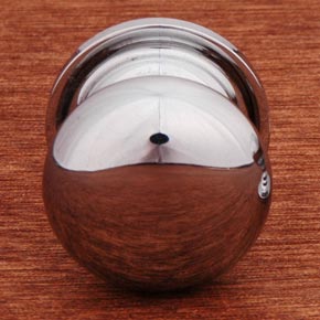 RK International [CK-3217-ATC] Solid Brass Cabinet Knob - Small Solid Round w/ Back Plate - Chrome Finish - 1 1/4" Dia.