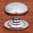 RK International [CK-3217-ATC] Solid Brass Cabinet Knob - Small Solid Round w/ Back Plate - Polished Chrome Finish - 1 1/4" Dia.