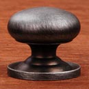 RK International [CK-3217-ATDN] Solid Brass Cabinet Knob - Small Solid Round w/ Back Plate - Distressed Nickel Finish - 1 1/4" Dia.