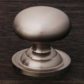 RK International [CK-3217-ATP] Solid Brass Cabinet Knob - Small Solid Round w/ Back Plate - Pewter Finish - 1 1/4" Dia.