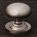 RK International [CK-3217-ATP] Solid Brass Cabinet Knob - Small Solid Round w/ Back Plate - Satin Nickel Finish - 1 1/4&quot; Dia.
