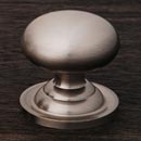 RK International [CK-3217-ATP] Solid Brass Cabinet Knob - Small Solid Round w/ Back Plate - Satin Nickel Finish - 1 1/4" Dia.