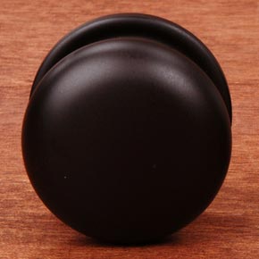 RK International [CK-3217-ATRB] Solid Brass Cabinet Knob - Small Solid Round w/ Back Plate - Oil Rubbed Bronze Finish - 1 1/4" Dia.