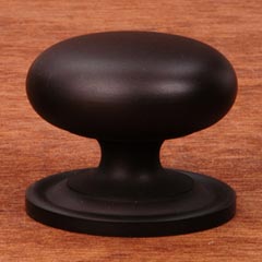 RK International [CK-3217-ATRB] Solid Brass Cabinet Knob - Small Solid Round w/ Back Plate - Oil Rubbed Bronze Finish - 1 1/4&quot; Dia.