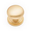 RK International [CK-3217-ATSB] Solid Brass Cabinet Knob - Small Solid Round w/ Back Plate - Satin Brass Finish - 1 1/4&quot; Dia.