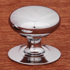 RK International [CK-3217-C] Solid Brass Cabinet Knob - Small Hollow Round w/ Detachable Back Plate - Chrome Finish - 1 1/4" Dia.