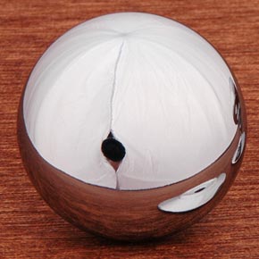 RK International [CK-3217-C] Solid Brass Cabinet Knob - Small Hollow Round w/ Detachable Back Plate - Chrome Finish - 1 1/4" Dia.