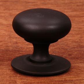 RK International [CK-3217-RB] Solid Brass Cabinet Knob - Small Hollow Round w/ Detachable Back Plate - Oil Rubbed Bronze Finish - 1 1/4" Dia.