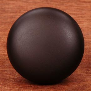 RK International [CK-3217-RB] Solid Brass Cabinet Knob - Small Hollow Round w/ Detachable Back Plate - Oil Rubbed Bronze Finish - 1 1/4" Dia.