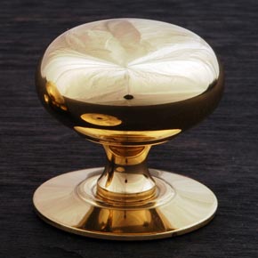 RK International [CK-3217-T] Solid Brass Cabinet Knob - Small Hollow Round w/ Detachable Back Plate - Polished Brass Finish - 1 1/4" Dia.