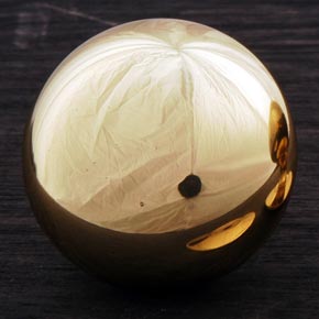 RK International [CK-3217-T] Solid Brass Cabinet Knob - Small Hollow Round w/ Detachable Back Plate - Polished Brass Finish - 1 1/4" Dia.